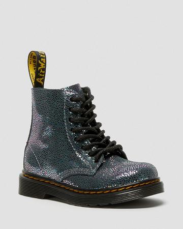 Metal Kids' Dr Martens Toddler 1460 Pascal Iridescent Lace Up Boots | CA 698JPQ